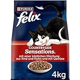 FELIX Countryside Sensations Katzenfutter trocken, mit Rind und Huhn, 1er Pack (1 x 4kg)