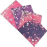 Origami Papier, 60 Faltblätter - japanische Kirschblüten Bastelpapier Faltpapier in 4 Farben für Weihnachten Origami DIY Kunst und Bastelprojekte,15x15 CM, Bastel Faltpapier für Kinder und Erwachsene