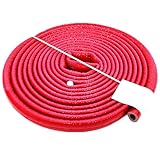 Isolierschlauch Rohrisolierung 10 m Rolle x Ø 22 mm / 6 mm Rot | Heizungsrohr Isolierung mit Schutzhaut | Warmwasserleitung Heizung | Rohr Dämmung Schlauch Rohrdämmung