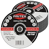 PRITEX – 25 Stück Profi Trennscheiben 230 x 2.0 mm Metall – gerade Flexscheiben zum Schneiden von Stahl, Edelstahl & Blech – Inox Schneidscheiben für alle gängigen Winkelschleifer geeignet