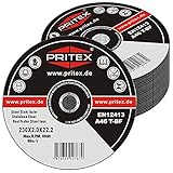 PRITEX – 25 Stück Profi Trennscheiben 230 x 2.0 mm Metall – gerade Flexscheiben zum Schneiden von Stahl, Edelstahl & Blech – Inox Schneidscheiben für alle gängigen Winkelschleifer geeignet