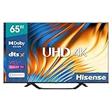 Hisense 65A67H 164cm (65 Zoll) Fernseher, 4K UHD, Smart TV, HDR, Dolby Vision, Triple Tuner DVB-C/S/ S2/ T/ T2, Frameless, Bluetooth, WiFi, Alexa Built-In, DTS Virtual X, Hotel Mode, Schwarz [2022 ]