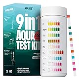 Wolmds Aquarium Teststreifen - 9-in-1 Wassertestkoffer: Schnell & Präzise Wassertests für Süß- und Salzwasser, 100 Streifen zur Messung von Nitrit, Ammoniak, pH, Härte, für die Aquarium Pflege (100)