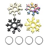EULAPGOE 4er-Pack Schneeflocken Multi-Tool, 18-in-1 Multifunktionswerkzeug aus Metall, Perfekt für Outdoor, Camping & Abenteuer