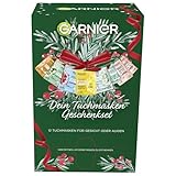 Garnier Adventskalender, Tuchmasken Set, Beauty-Set mit Sheet-Masks für das Gesicht von Hydra Bomb, Nutri Bomb und SkinActive, 1 x 12 Masken