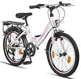 Licorne Bike Stella Premium City Bike 20 Zoll 6 Gang Shimano Fahrrad für Mädchen Herren und Damen 21 Gang Holland Citybike (Weiss 20 Zoll)