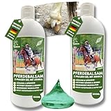 Pferdebalsam kühlend + wärmend 2in1 2x500ml - Kühlgel mit Arnika Salbe Gel extra stark I Sehnen, Bänder I Kühlsalbe & Wärmesalbe I Pferdesalbe mit Arnica Creme Gel Massage Muskulatur für Pferd & Hund