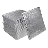 ABOOFAN 50 Stück Dicker Aluminium Isolierbeutel Einweg Aluminiumfolie Frischhaltebeutel für Picknick Mittagessen Lebensmittelaufbewahrung und Warmhaltebeutel Isolierte Aluminiumtasche für