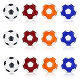 Firschoie 12 Tischfußball Kickerbälle,Tabletop Football aus ABS,32mm Mini Tischfussball Ersatzbälle, 4 Farbkombinationen, für Erwachsene Kinder Fußball Tisch Spiel Bedarf