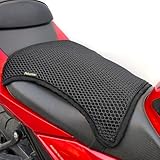 Pelucton Doppellagiger Motorrad Sitzbezug Mesh, Atmungsaktives Kühl Motorrad Sitzkissen Universal, Belüfteter, Rutschfester Motorrad Sitzbankbezug Sonnenschutz