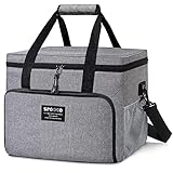 SPGOOD Kühltasche 30L Thermotasche Picknicktasche Groß Isoliert Faltbar Gefriertasche Warmhaltetasche Lunchtasche Tiefkühltasche Cooler Bag Einkaufstasche für Strand/Picknick/Camping/BBQ/Büro