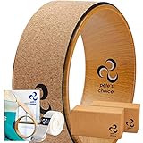 Yoga Rad Holz und Blocks aus Kork - mit Zusätzlichem eBook und Gurt. Extra Feste, Massive Blöcke, Bessere Unterstützung, Natürliches und Umweltfreundliches Fitness Zubehör