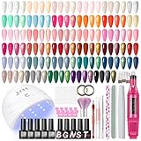 COSCELIA 35 Farben UV Nagellack Set mit Lampe - Gelnägel Starterset - Elektrische Nagelfräser - Rot Rosa Nude Gelnägel Set Nägel Selber Machen zu Hause