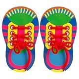 Generisch Schuhe Krawattenpraxis für Kleinkind, Lernen Sie, Schuhe zu binden, füllbares Schnürsenkel -Faden -Lehrwerkzeug, Schuhbindungs -Übung Fine Motor Toy für Mädchen, 2 Pack