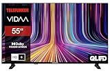 Telefunken QLED Fernseher 55 Zoll Smart TV VIDAA QU55VP750S 4K Fernseher UHD, HDR TV mit Dolby Vision, Dolby Atmos, Triple-Tuner und 6 Monate HD+ inkl., LED TV schwarz