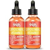 Liposomales Vitamin C 2000 mg Flüssiges Ergänzungsmittel (2 Flaschen), Maximale Absorption, Hochwirksames veganes Vit C, Ascorbinsäure, Nicht-GMO, Glutenfrei, Sojafrei