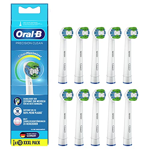 Oral-B Precision Clean Aufsteckbürsten für elektrische Zahnbürste, 10 Stück, mit CleanMaximiser-Borsten für optimale Zahnpflege, Zahnbürstenaufsatz für Oral-B Zahnbürsten