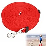 Hurifeng Schleppleine 10m für Hunde – Robuste Hundeleine für Training & Outdoor – PP-Material mit Zinklegierung D-Karabiner – Für Kleine bis Große Hunde (Rot)