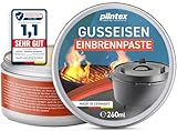 PLINTEX® [260ml] Einbrennpaste mit Traubenkern-Öl für Dutch-Oven, Grillrost, Gusseisen Pflege, Zubehör - Grill Einbrenn-Paste, Pflegepaste für Patina gegen Anhaften & Rost