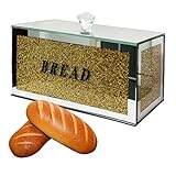HMRCYTE Große Kristallglas-Brotbehälter mit Deckel, 31 x 16 x 20 cm (L x B x H), hausgemachte Brotaufbewahrung, zerkleinerte Diamant-Heimdekoration, hält Brot frisch sauber, Brotkasten für Küchentheke