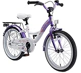 BIKESTAR Kinderfahrrad für Mädchen ab 5 Jahre | 18 Zoll Kinderrad Classic | Fahrrad für Kinder Lila & Weiß | Risikofrei Testen