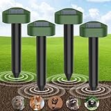 Ultraschall Maulwurfvertreiber für Mäuse, Maulwurfschreck für den Garten, Solar Maulwurfabwehr, Wühlmausvertreiber, Wühlmausschreck, 4 Stück