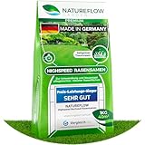 Rasensamen schnellkeimend Frühjahr 1kg 40qm - TEST SEHR GUT - Schnell wachsende Rasen Nachsaat Made in Germany - Premium Grassamen schnellkeimend - Rasensaat für sattgrünen Traumrasen