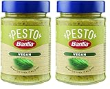 Barilla Pesto Basilico Vegan 1x195g | Glutenfreie Italienische Pasta-Sauce mit Basilikum und Cashewnüssen, vegetarische Nudel-Soße, grünes Pesto (Packung mit 2)