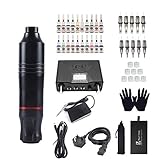 Tattoo Gun Kit Layhou Professioneller Vollständiger Satz Rotary Tattoo Maschine mit Netzteil Tattoo Stift für Tattoo Anfänger