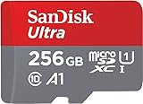 SanDisk Ultra microSDXC UHS-I memory card 256 GB+adapter (for Android smartphones and tablets and MIL cameras, A1, C10, U1, 120 MB/s transfer)