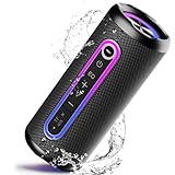 taopodo Bluetooth Lautsprecher mit Licht, Bluetooth 5.4 Musikbox, 30W Dual Lautsprecher, Dualen Bass-Treibern, 30 Std Akku, IP7 wasserdicht, TWS Paarung, AUX, TF Karte, Geeignet Outdoor/Party/Reisen