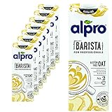Alpro - 8er Pack Haferdrink Barista for Professionals 1 Liter - Oat Hafer Drink 100 % pflanzlich zum Aufschäumen für Kaffee, Shakes und Smoothies