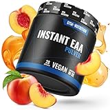PREMIUM EAA Pulver hochdosiert I Alle 8 essentielle Aminosäuren EAAs Komplex I Vegan I Reich an BCAA I (Ice Tea Peach)