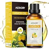 AESHORY Ätherisches Öl Zitronenöl 50ml, Zitrone Ätherische Öl 100% Reine Natürliche Aromatherapieöl in Therapeutischer Qualität, Duftöle für Diffuser, Hautpflege, Haarpflege, Massage, Bad