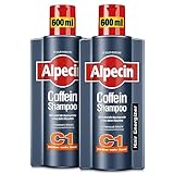Alpecin Coffein-Shampoo C1, 2 x 600 ml - Haarwachstum stimulierendes Haarshampoo gegen erblich bedingten Haarausfall bei Männern - zur Verbesserung des Haarwachstums