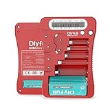 Dlyfull LCD Universal Batterietester für AA AAA C D 9V Digitaler Testgerät für CR123A CR2 CRV3 2CR5 CRP2 Batterie Testgerät für 1,5V und 3V Knopfzellen, Rot