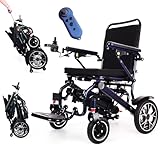 Neu Gradientenfarbe Elektrische Rollstühle, 30 km Reichweite mit 2 Lithium Batterien, Nur 19 kg, 500 W Faltbarer Elektrorollstuhl, Airline Approved, mit Teleskopstiel und Bluetooth Fernbedienung