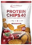 IronMaxx Protein Chips 40 - Paprika 1 x 50g | gebackene High Protein Chips, Low Carb und Glutenfrei | in vielen Geschmacksrichtungen erhältlich
