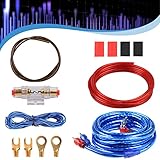 Verstärker Kabelsatz, Anschluss-Set Auto Verstärker Kabel Set, Subwoofer Kabel Set Endstufe Kabel, Car Audio Wire, 800W (10-Gauge Leitung, 4,5 Meter)