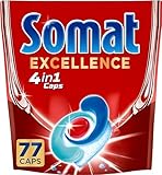 Somat Excellence 4in1 Caps (77 Caps), schnellauflösende Spülmaschinentabs, Somat Caps für exzellente Reinigung & Glanz sogar im Eco-Programm & bei niedrigen Temperaturen