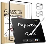 Esanik Feel like Paper für iPad Pro 11 Zoll (2022/2021/2020/2018), iPad Air 5. 2022, iPad Air 4. 10,9 Zoll (2020), 2 Stück* Panzer matt Glas + 2 * Kameraschutz Folie, Papier Schutzfolie Matte