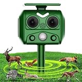 Ultraschall Katzenschreck, Neuer Ultraschall Fuchsabwehr Solarbetrieben Wasserdicht Tierschreck Blinklicht und USB Ladung für Katzen, Hunde, Eichhörnchen, Ratte, Füchse, Schlange, Hirsch, Wildtiere