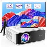 [Autofokus/Trapezkorrektur] Beamer 4K unterstützt, XuanPad Nativer 1080P 6G WiFi Bluetooth Beamer, 26000L Outdoor/Heimkino Video Projektor mit Stativ für iOS/Andriod/TV Stick