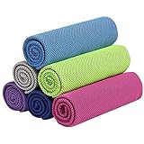 BYCUFF 6 StüCk Mehrfarbiges Sport Schnell Trocknendes Handtuch Sport Schweiß-Absorbierendes Handtuch KüHlung Tuch für das Fitnessstudio, Yoga, Golf Usw