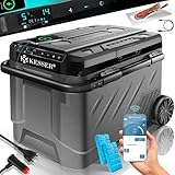 KESSER® Kompressor Kühlbox elektrisch 41 Liter | Camping Gefrierbox mit LED-Touch| Mit APP-Steuerung & Kühlakkus USB-Anschluss 12/24 V 230V | Kühlschrank Kühlung bis -20 °C für Auto LKW Grau