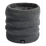 Fjquamitix Halswärmer für Herren und Damen, dicker Fleece-Thermoschal für Herren, Winter, Strick, Schal, für Outdoor-Sport, Radfahren, Skifahren, Motorrad, dunkelgrau, Einheitsgröße