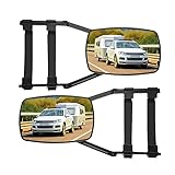Misssugar5 Universal Wohnwagenspiegel Set, 2 Stück, Ausziehbare Anhängerspiegel für PKW und Caravan, Schwarz