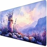 Mauspad XXL 1200 x 600 x 3MM Lila Mousepad, WassXerdicht Nicht Rutschender Mousepad Lavendel, Gaming Zubehör, Gaming Mauspad Mit Genähten Kanten für Laptop Office, Geschenke für Männer -XZ20H9R