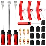 Royouzi Reifenheber Reifen Montiereisen 23 Anzüge, 3pcs Reifenheber Montierhebel Werkzeug 3pcs Rad Felge Protektoren Tool Kit 10 Reifenventilkappen und Kappen Werkzeugsatz für Motorrad Fahrrad