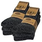 6 Paar Norweger Socken mit Wolle Damen & Herren Wintersocken Schwarz Grau Anthrazit 10500 (Anthrazit 43-46)